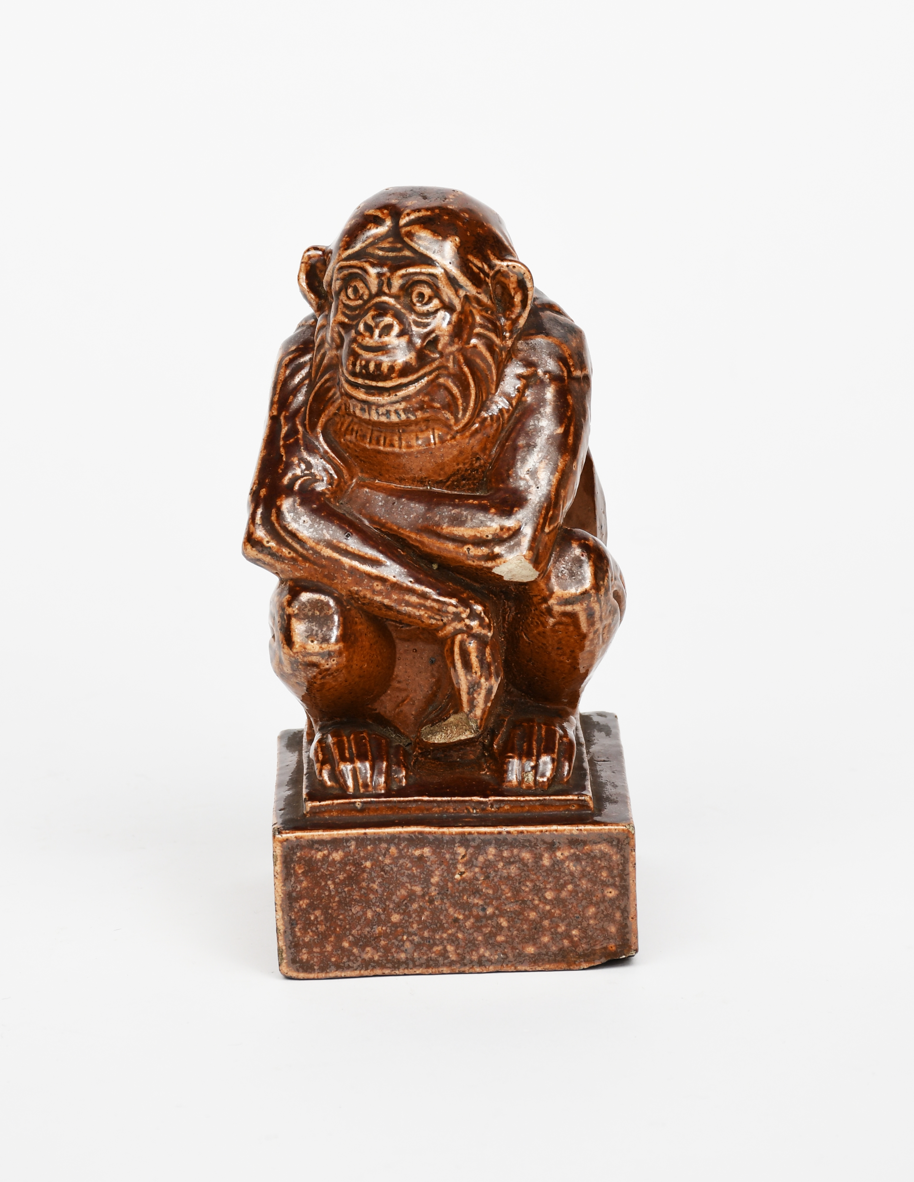 A pottery model of a seated monkey probably Dutch in the manner of Joseph Mendes Da Costa - Joseph Mendes da Costa