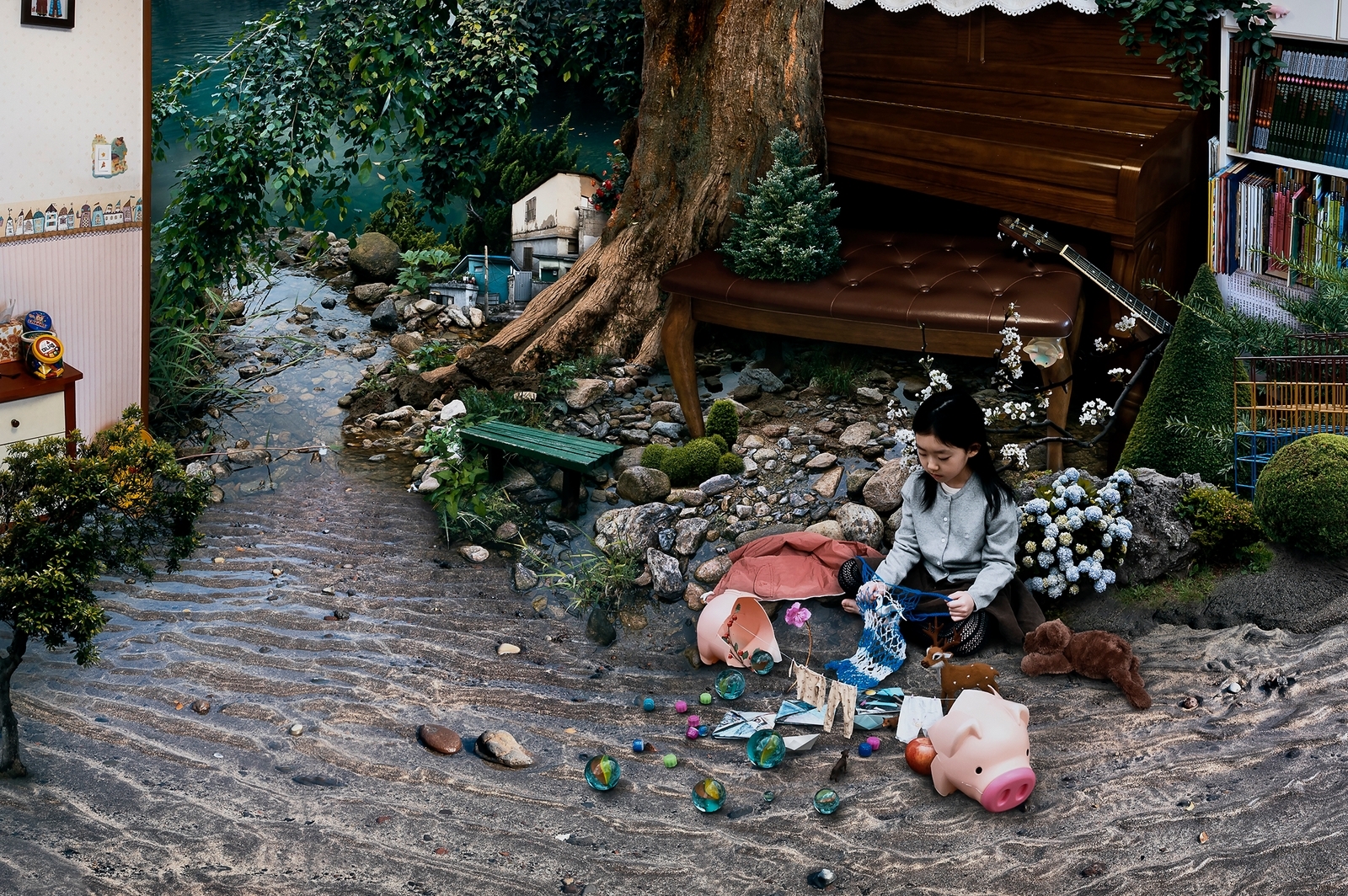 Artwork by Seoungwon Won, Seven years old - help from a piggy bank, Made of c-print