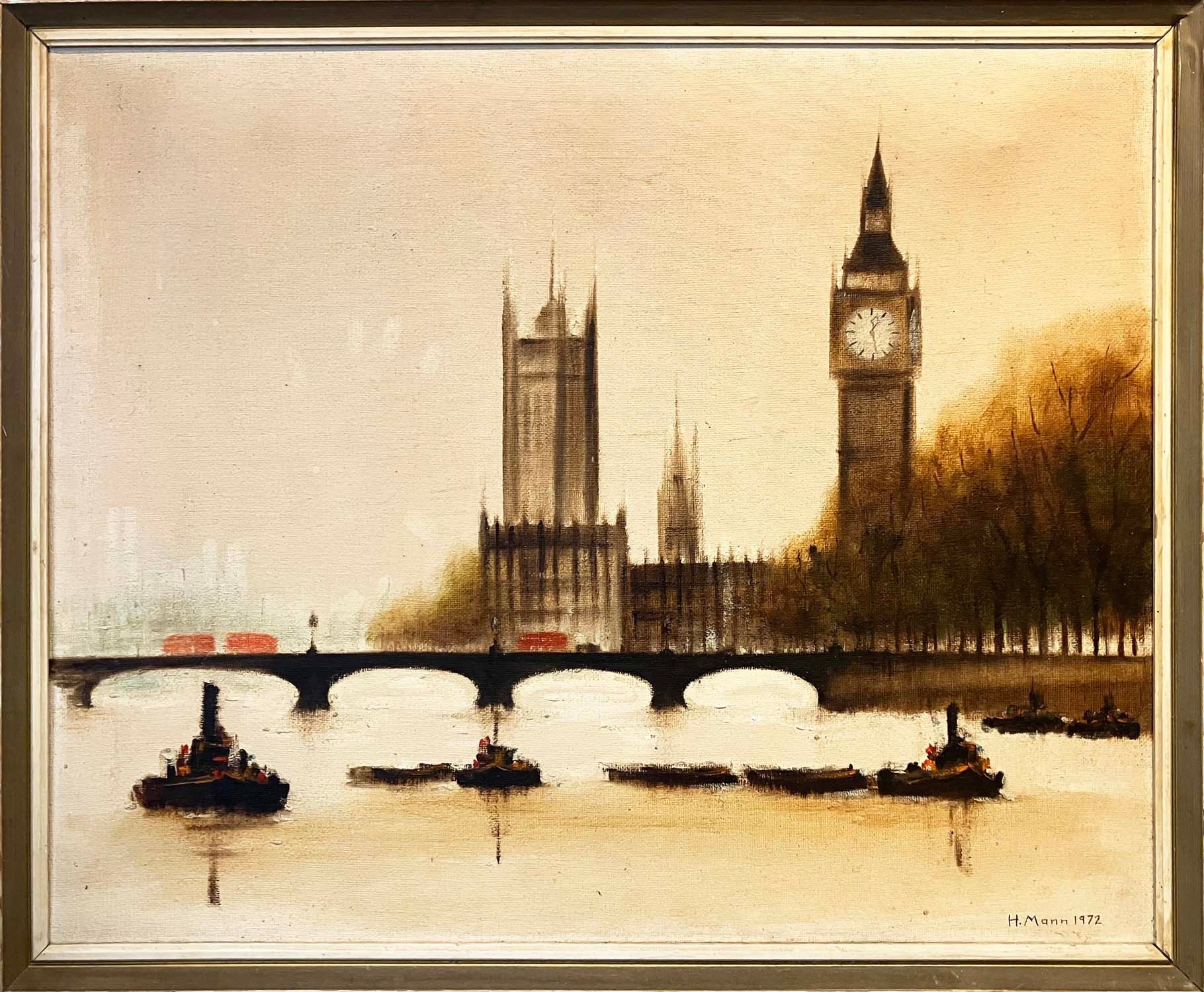 H Mann Westminster From The Thames 1972 MutualArt