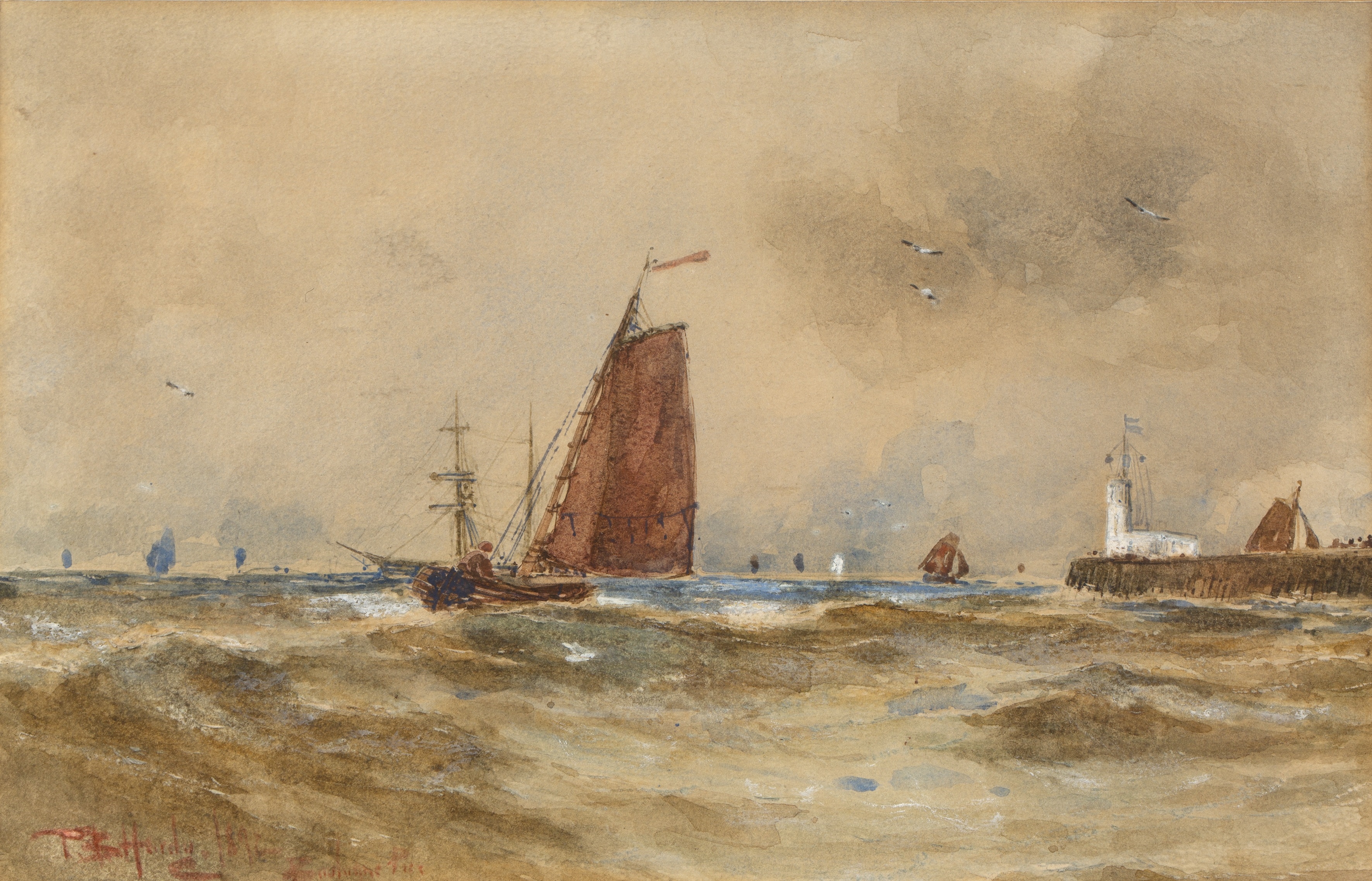Thomas Bush Hardy | Off the harbour bar (1915) | MutualArt