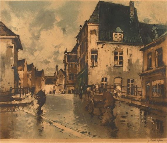 Ferdinand Jean LUIGINI (1870-1943). Les carrioles.... - Lot 492 - Les Andelys Enchères by Ferdinand-Jean Luigini