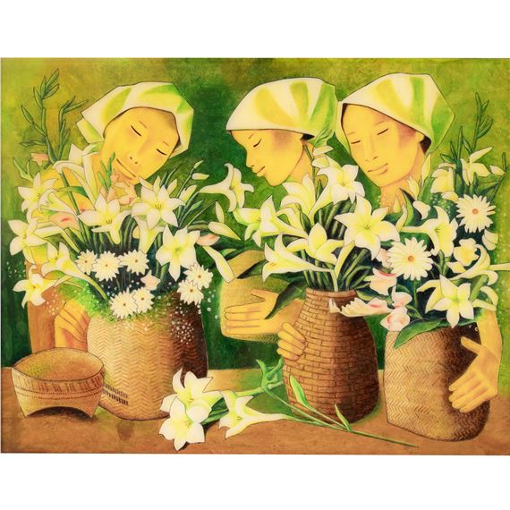 Untitled (Three Women and Flowers by Anita Magsaysay-Ho
