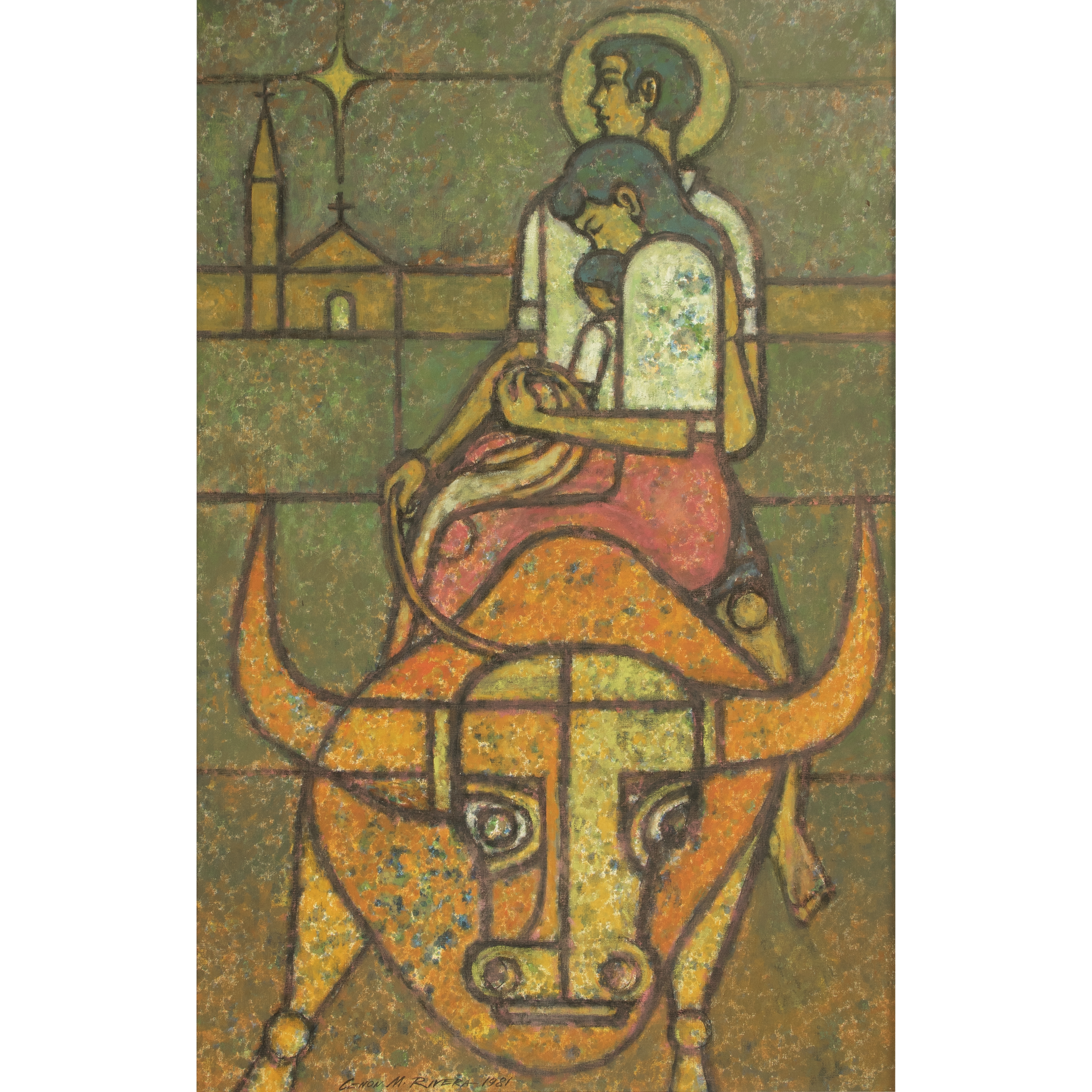 Artwork by Cenon Rivera, Untitled (Family, Made of Oil on canvas