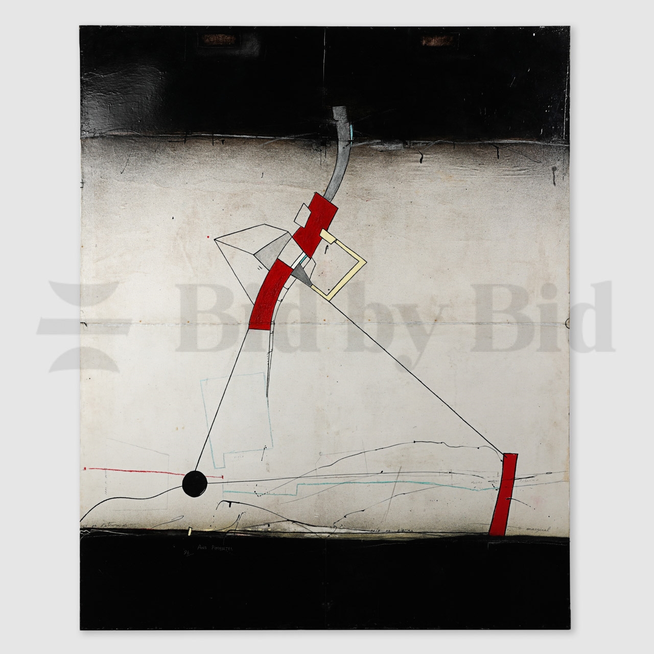 Artwork by Ana Pimentel, Da Ribeira até ao Cais, Made of Técnica mista sobre cartão