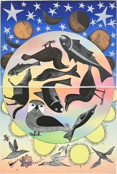 Cape Dorset Sillavut / Nunavut by Kenojuak Ashevak, 1999