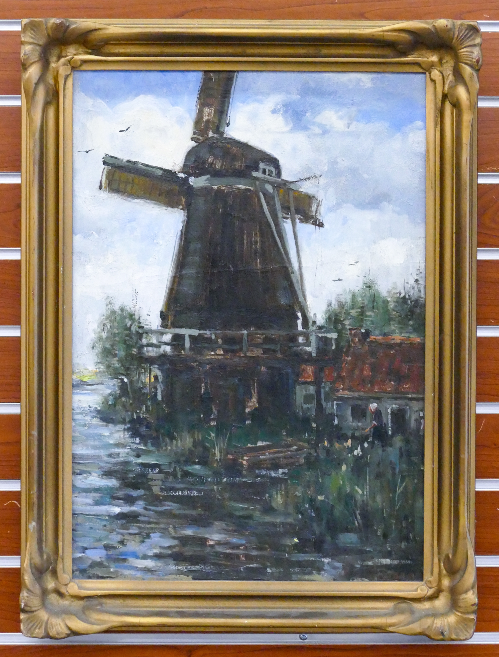 Fokko Tadama | Fokko Tadama ''Dutch Scene with Windmill'' Oil on Canvas ...