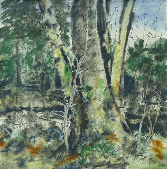 Neil Meitzler ''Sketch of Trees'' (My Studio Window) 1965 Oil by Neil Meitzler, 1965