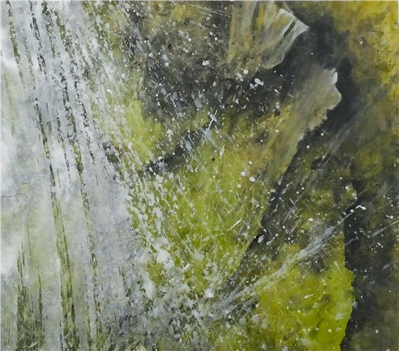 Neil Meitzler ''Mystic Waterfall'' Casein on Paper 12''x14