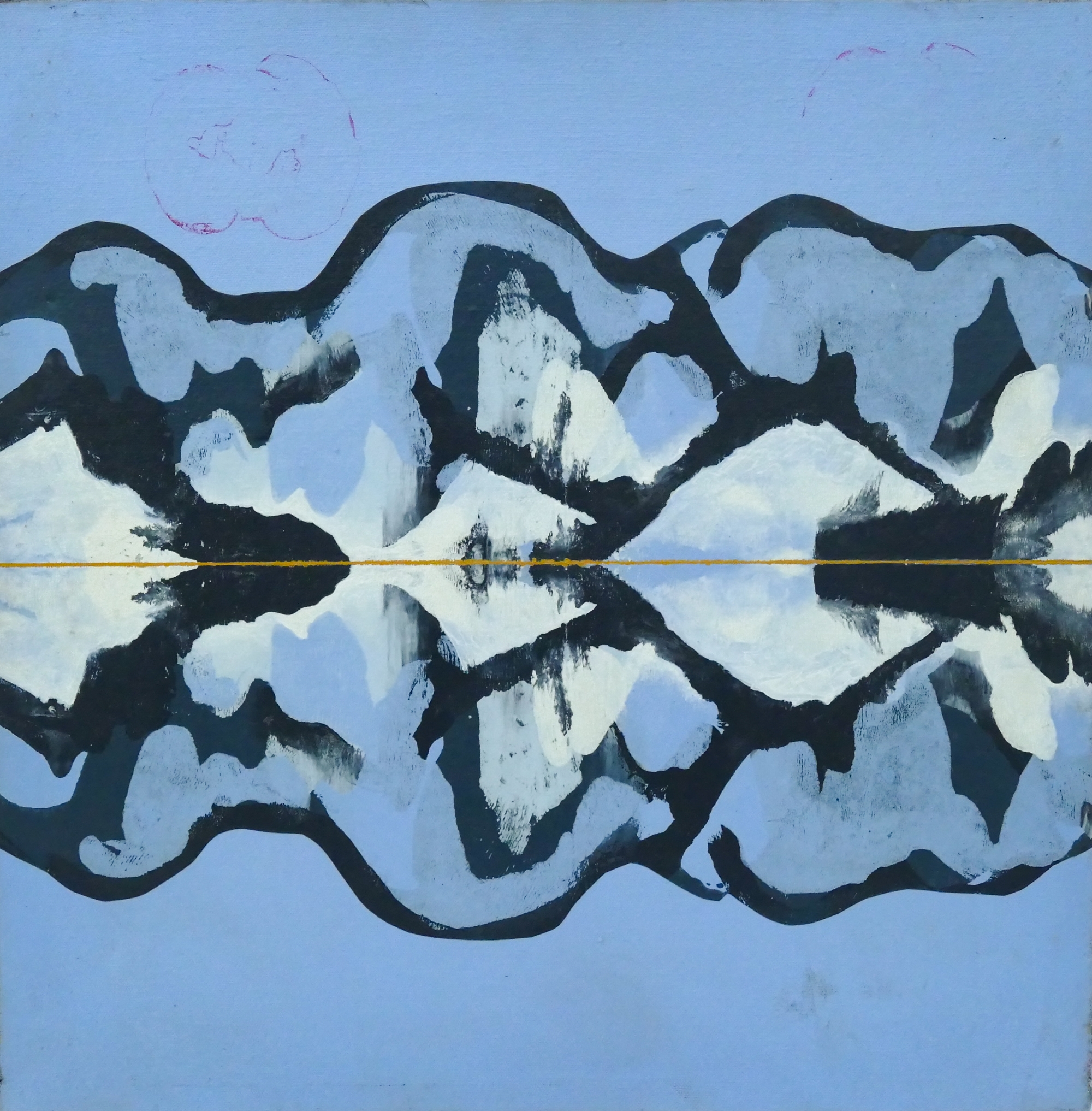 Artwork by Neil Meitzler, Neil Meitzler ''Reflected Landscape'' 1967 Oil on Canvas 18''x18, Made of Oil on Canvas
