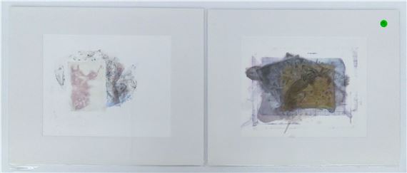 2pc Neil Meitzler Pastel Abstract Mixed Media on Paper Matted 16''x20