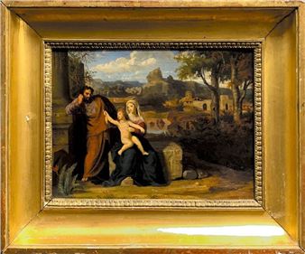 Sainte Famille dans un paysage de ruines - Henri Augustin Gambard