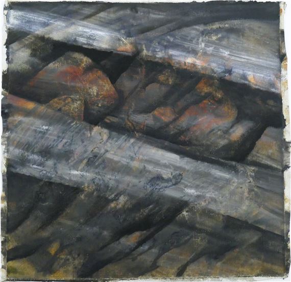 Neil Meitzler ''Wind over Rocks'' 1963 Casein on Canvas 12.5''x12.5 by Neil Meitzler, 1963
