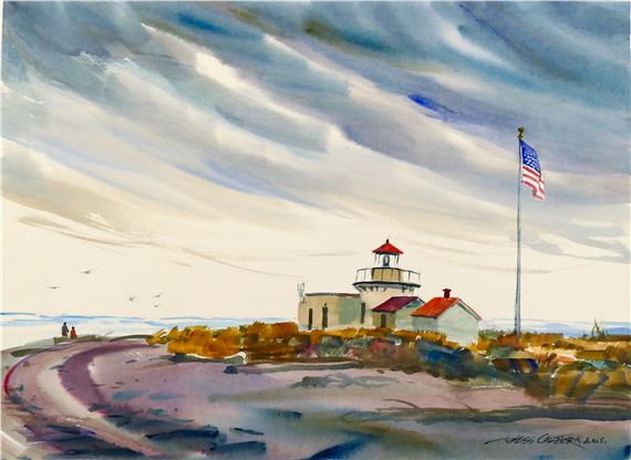 Jess Cauthorn A.W.S. ''Point no Point'' Watercolor by Jess Cauthorn