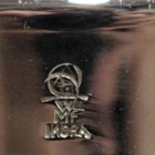 Artwork by Karl Wiedmann, shouldered form with green and yellow colouring, Made of green and yellow