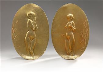 Baigneuses parmi les roseaux - Maurice Delannoy