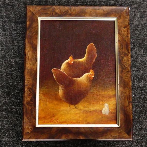 BEV TAYLOR 'TWO'S COMPANY' OIL ON BOARD '94 225x165mm by Bev Taylor