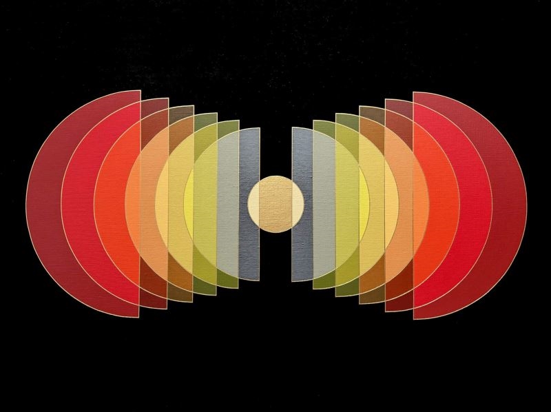 Artwork by Izabela Kozłowska, Geometric story V, Made of Acrylic, Canvas