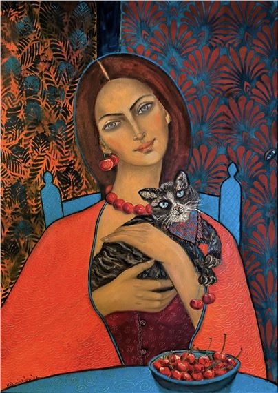 One who loves cherries by Krystyna Ruminkiewicz, 2023