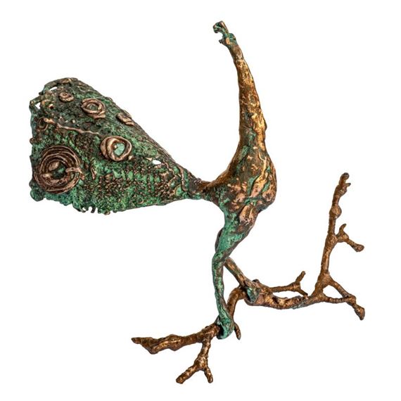 Peacock on a branch by Jadwiga Bardyszewska, 2023