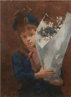 attribué à Portrait de jeune normande Pastel marouflé sur toile Dim. (à vue) : 72 - John Herman Recknagel