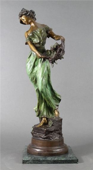 Francesco Flora | An patinated metal figural clock | MutualArt