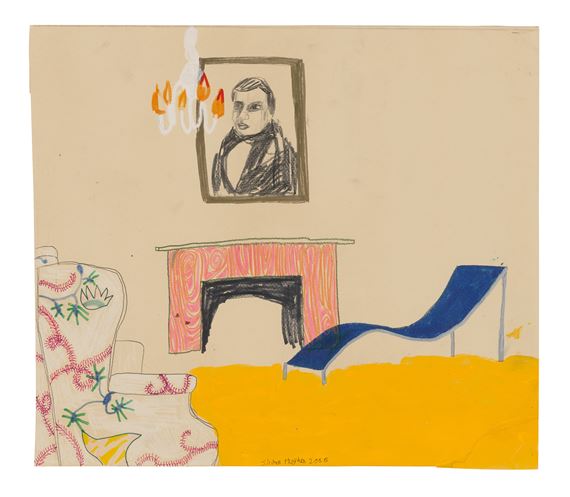 Portrait and Fireplace by Shara Hughes, Executed in 2005