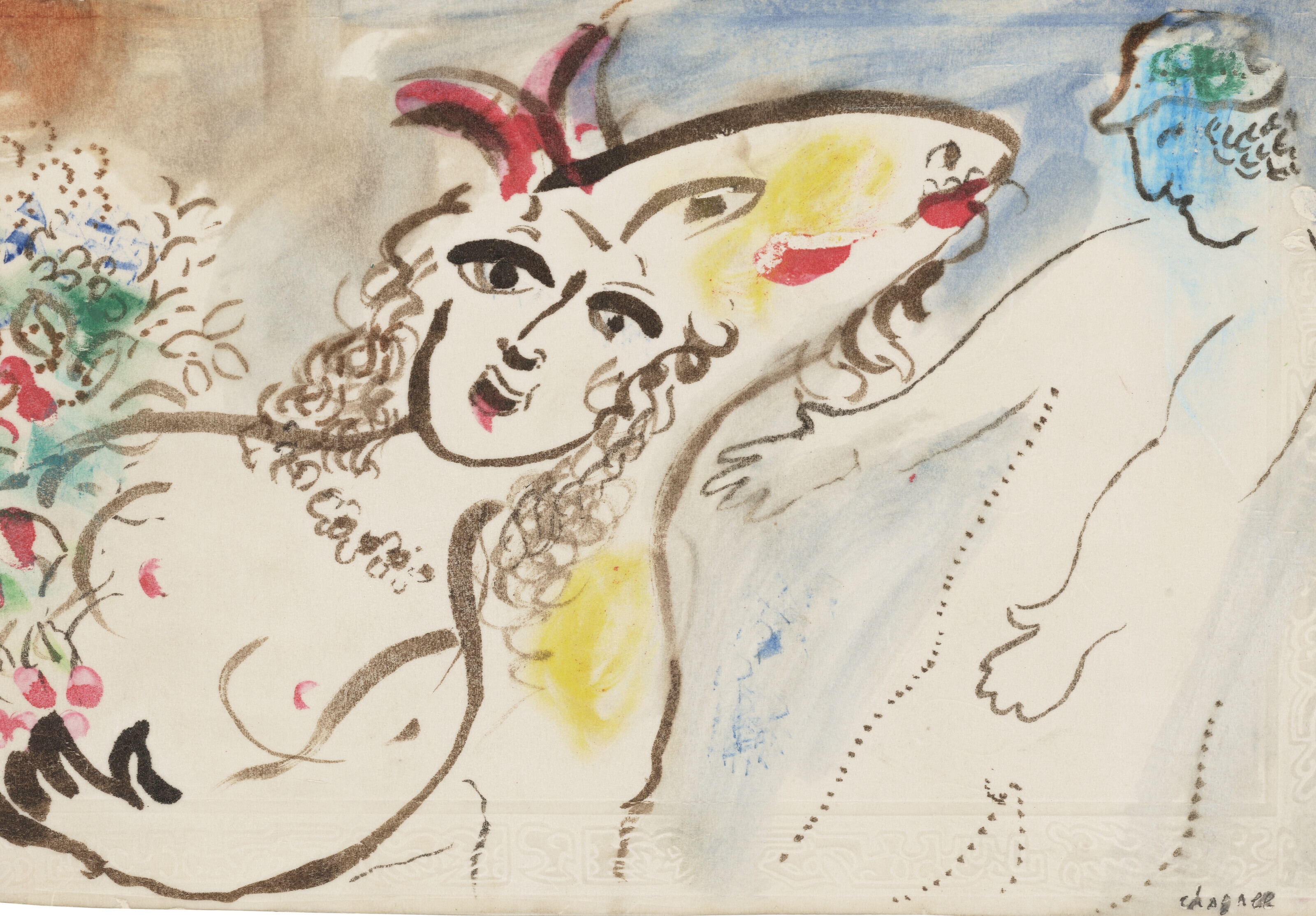 Marc Chagall | Étude pour ‘Paysan et animal bleu en conversation dans ...