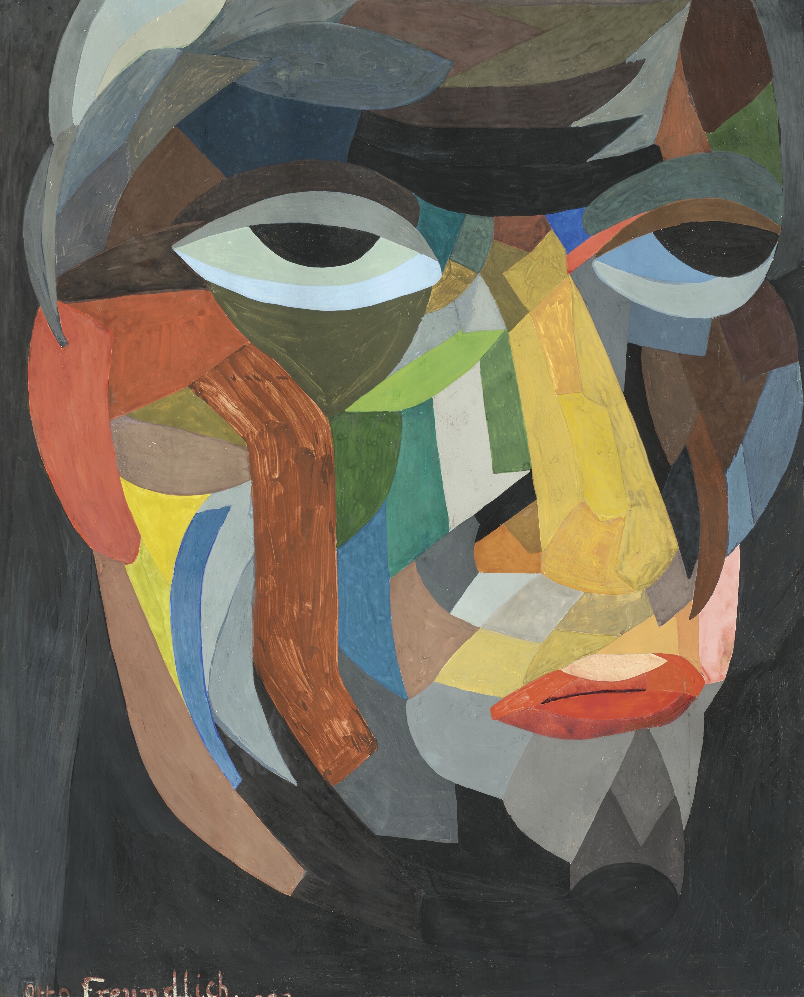Artwork by Otto Freundlich, Kopf (Selbstbildnis, Made of gouache on paper
