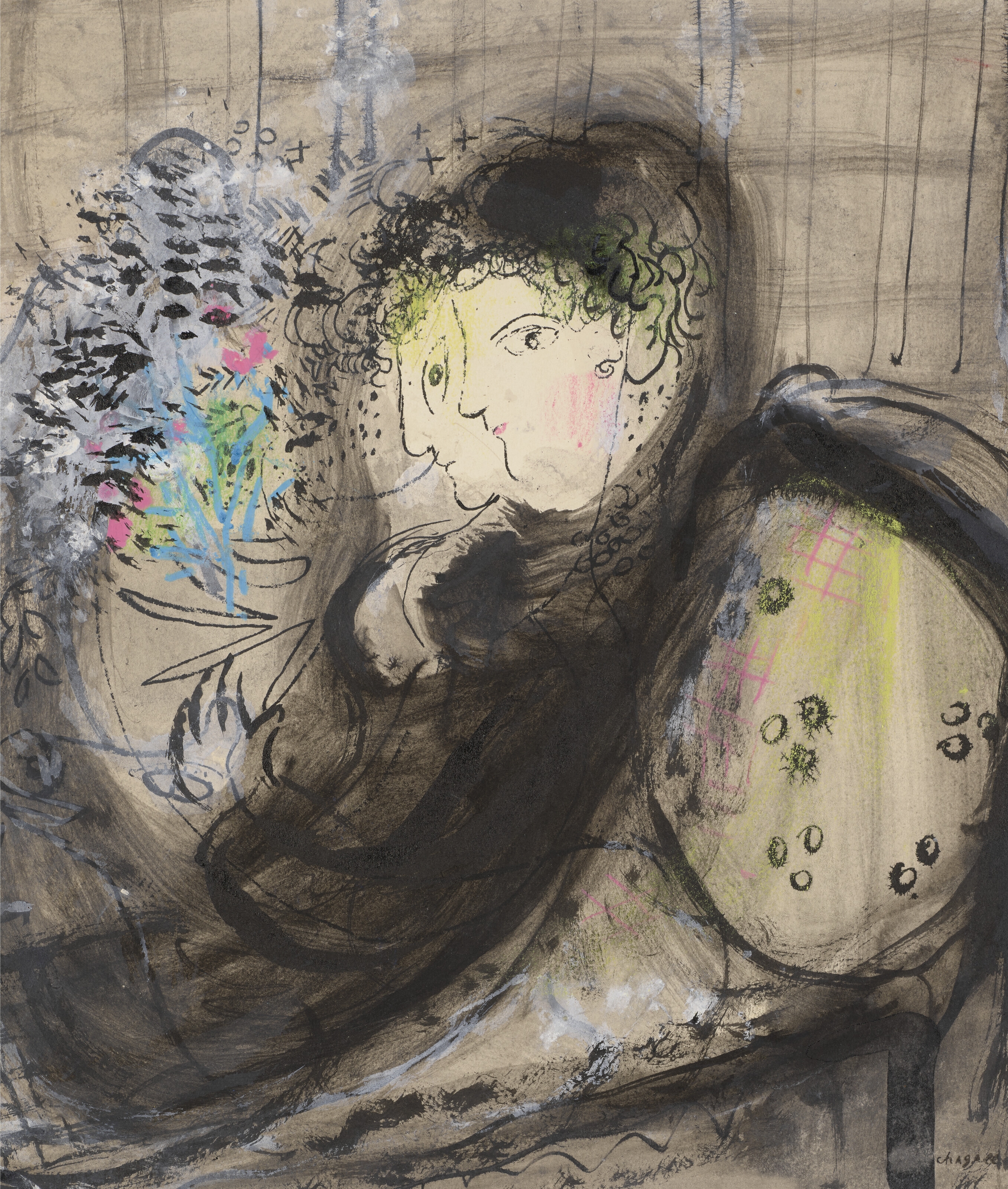 Marc Chagall | Autour des deux profils | MutualArt