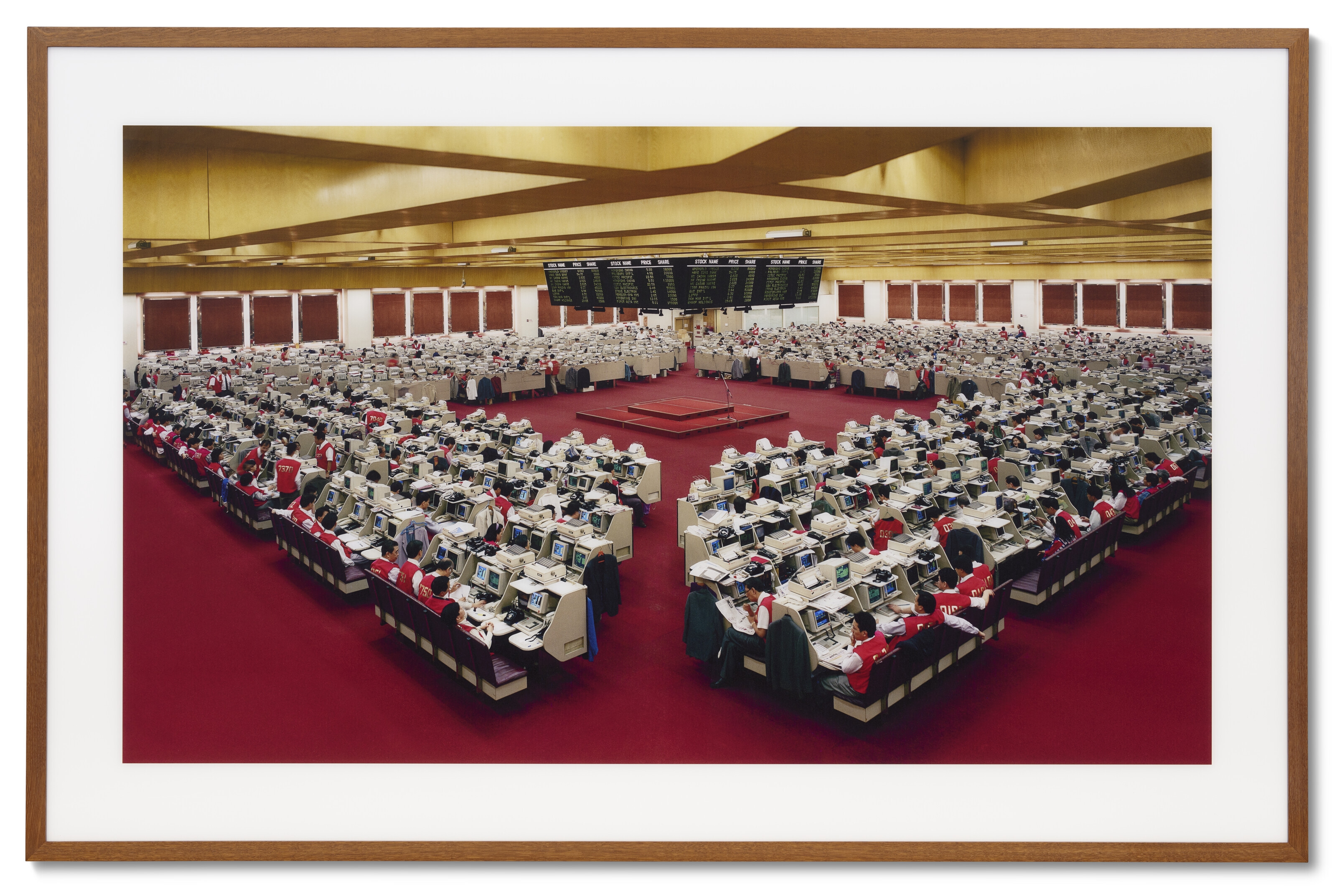 Artwork by Andreas Gursky, Hong Kong Stock Exchange, Made of chromogenic print face-mounted to Diasec