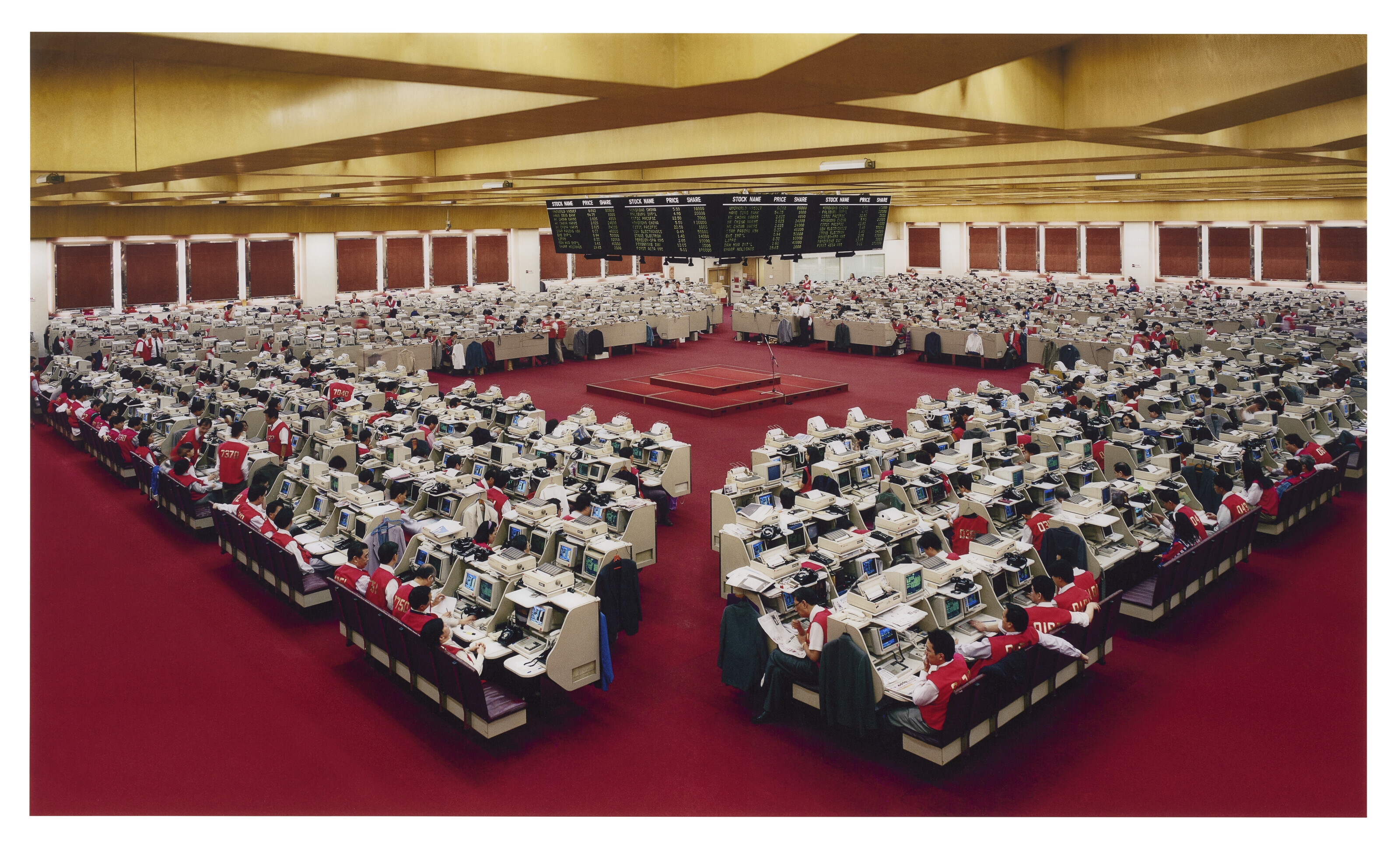 Artwork by Andreas Gursky, Hong Kong Stock Exchange, Made of chromogenic print face-mounted to Diasec