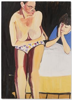 Self-Portrait with Esme at Night - Chantal Joffe