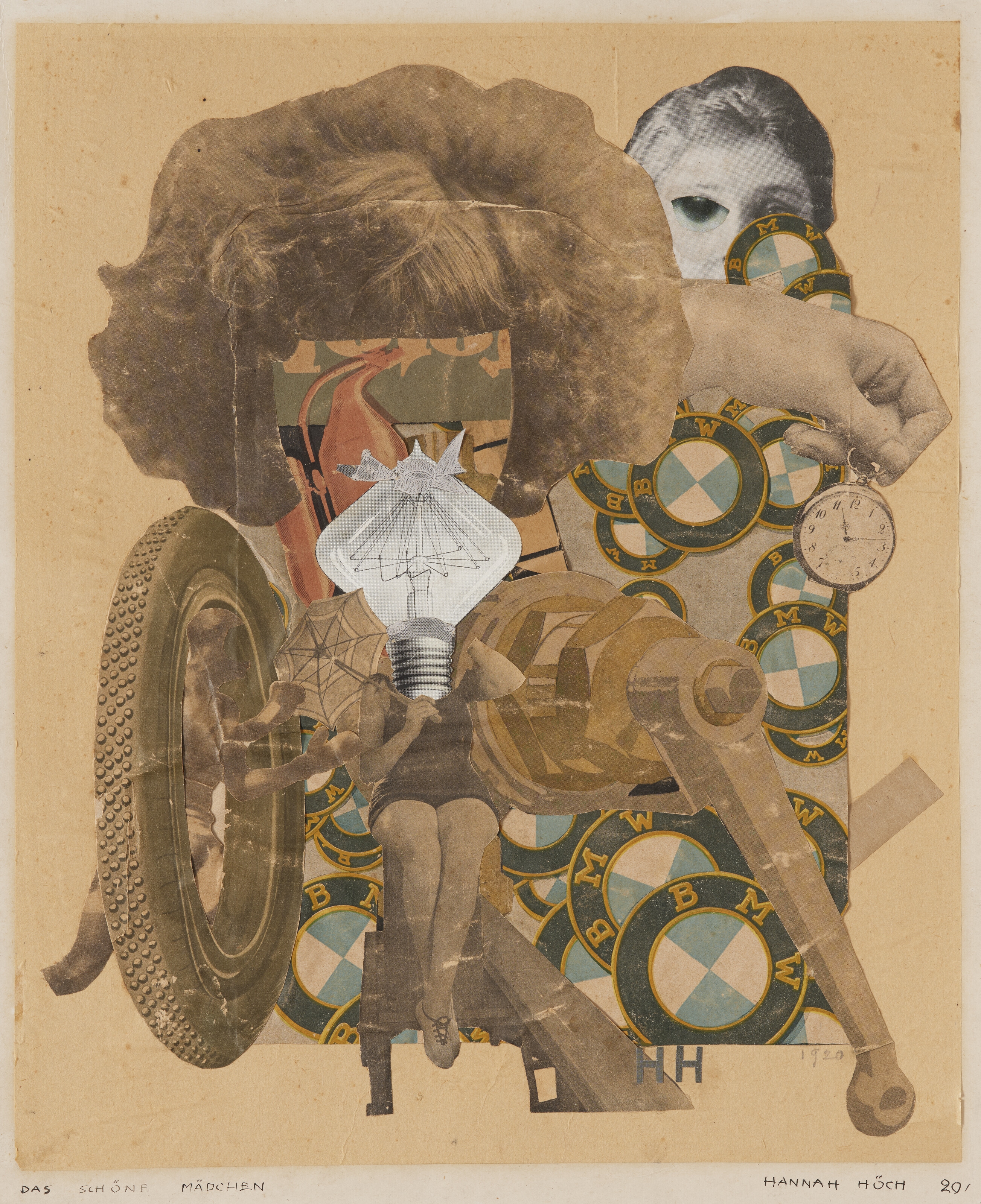 Artwork by Hannah Höch, Das schöne Mädchen (The Beautiful Girl, Made of photomontage on paper