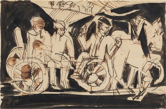 Holzfuhrwerk (Wooden Cart by Ernst Ludwig Kirchner, Executed circa 1920