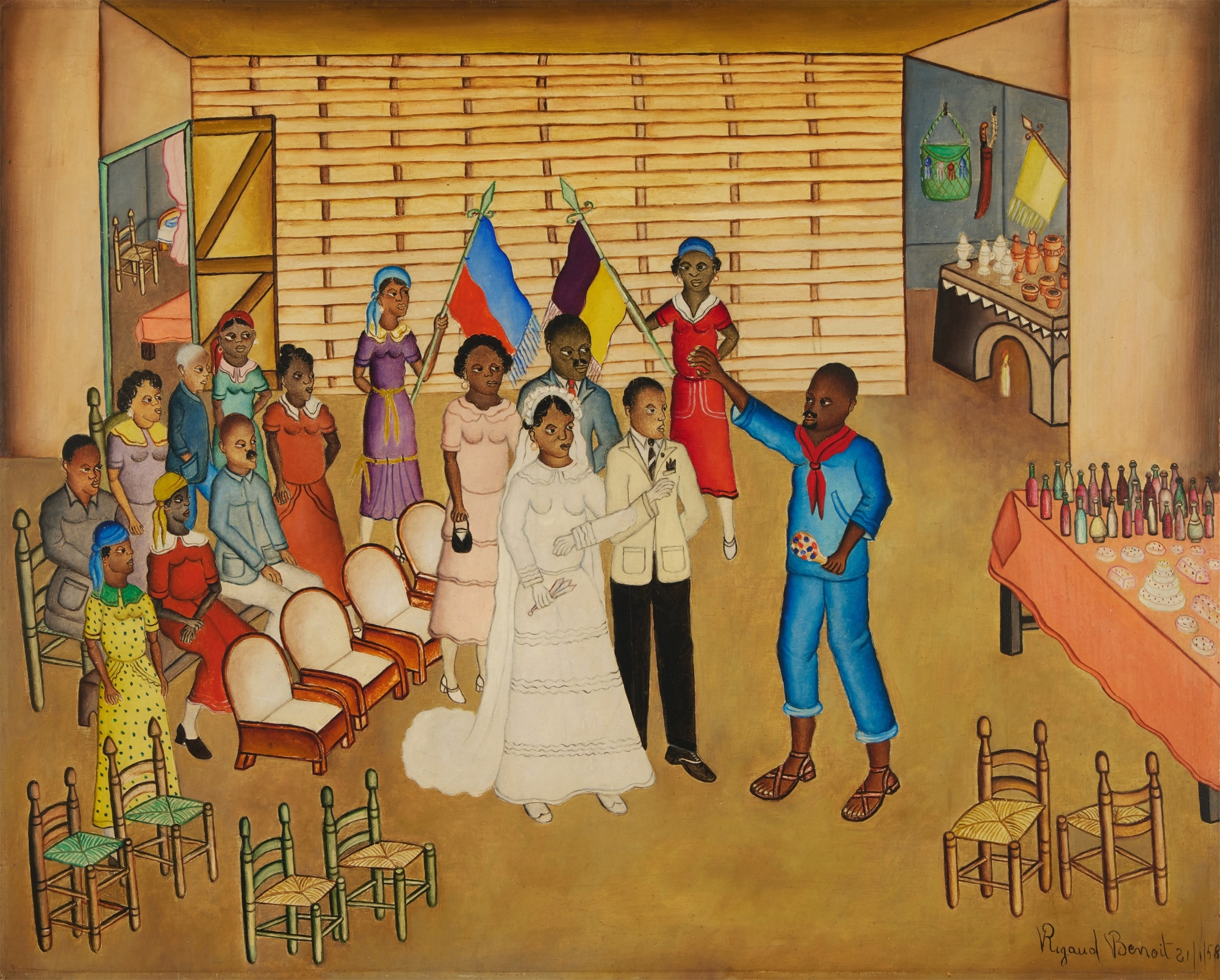 Artwork by Rigaud Benoit, Le marriage, Made of oil on Masonite