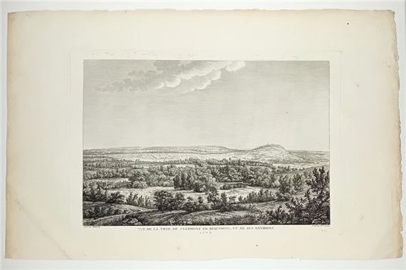 "Vue de la Ville de CLERMONT en Beauvaisis, et d ses environs - Melle Riollet