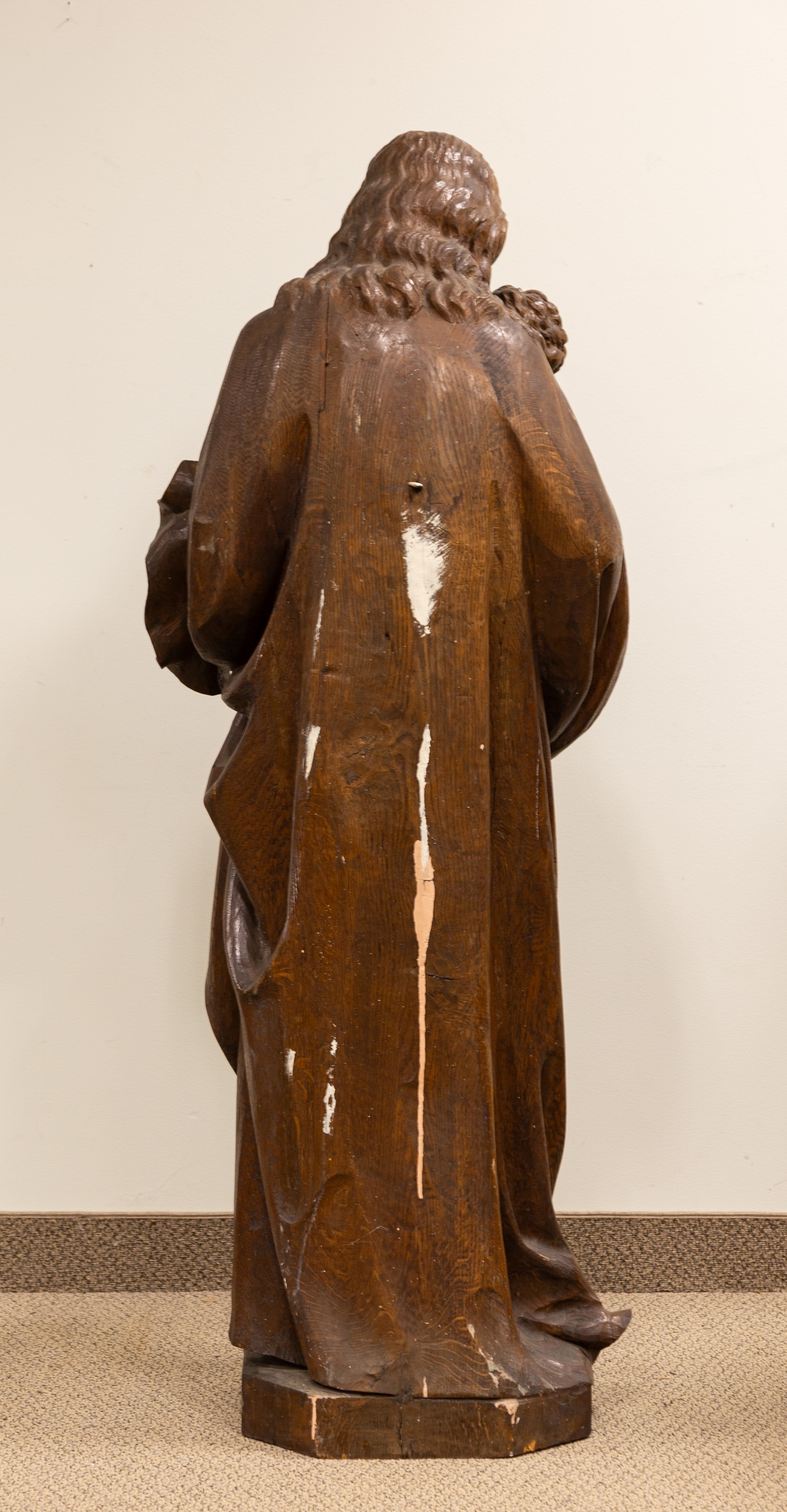 Artwork by Peter Rendle, Joseph and Christ Child Sculpture, Made of carved oak