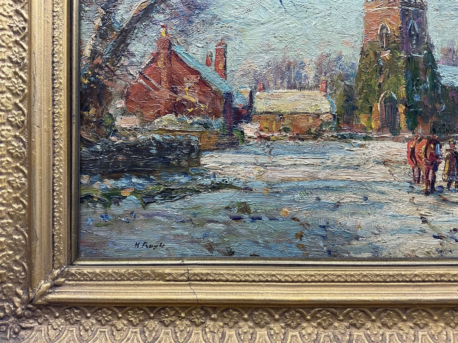 Herbert Royle | Snow in a Wharfedale Village | MutualArt