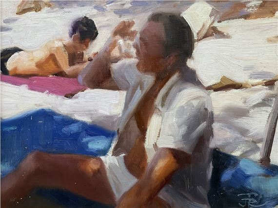 Self Portrait' on the Beach by John R. Townsend, dated 1978