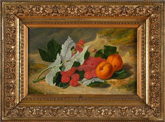Raspberries and apricots by Anthelme-Eugene Grobon