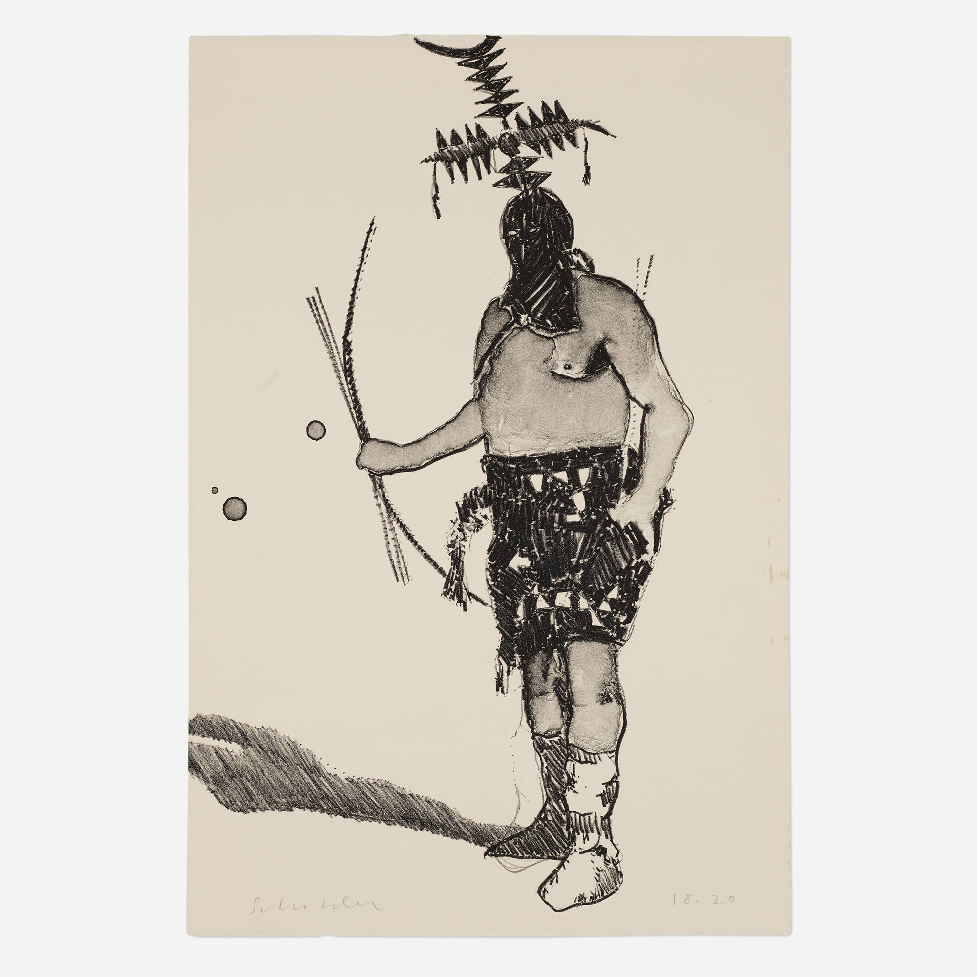 Fritz Scholder | Apache Night Dancer (second state (1974) | MutualArt