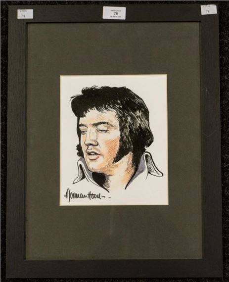 Elvis Presley hand drawn original artwork Norman Hood - Norman Hood
