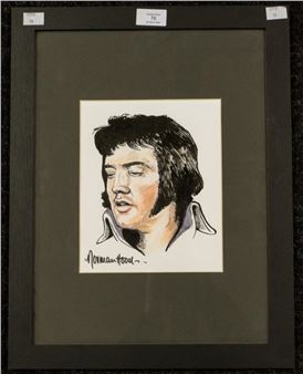 Elvis Presley hand drawn original artwork Norman Hood - Norman Hood