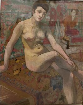 Nude woman posing on her bed - Karel Bonaugure