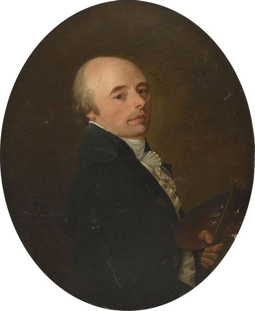 Attributed to Joseph DUCREUX (1735-1802) Artist's presumed self-portrait Oval canvas H - Joseph Ducreux