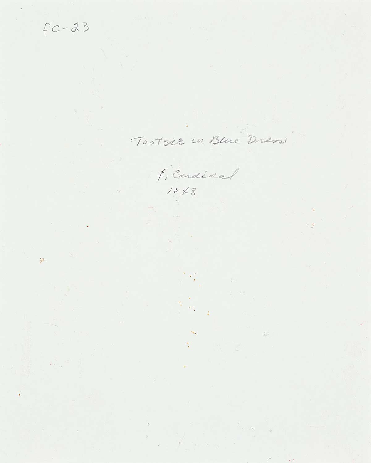 Artwork by Francoise Cardinal, Tootsie in Blue Dress, Made of oil on paper board