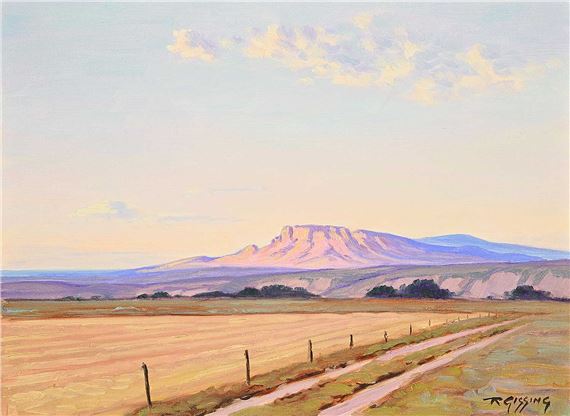 Untitled - Pink Ridge in the Distance by Roland Gissing