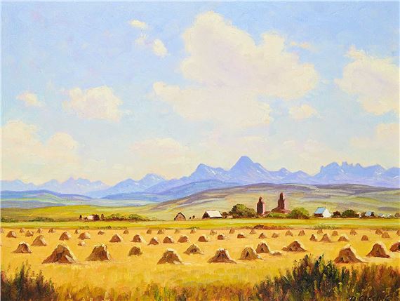 Harvest at Cowley by Roland Gissing, 1967