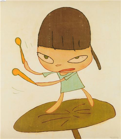 Yoshitomo Nara (b.1959) Marching On A Butterbur Leaf by Yoshitomo Nara, 2019