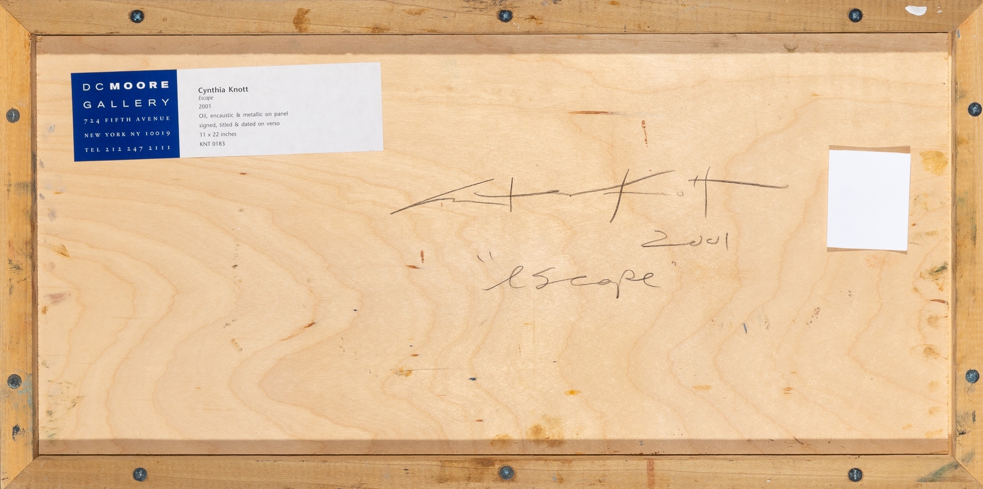 Artwork by Cynthia Knott, Escape, Made of Oil, encaustic and metallic on panel